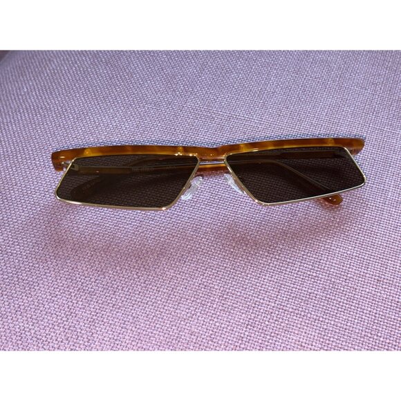 THE ATTICO Aria Sunglasses in Yellow Gold Blonde T-shell Brown New Womens Sunnie - Picture 10 of 15